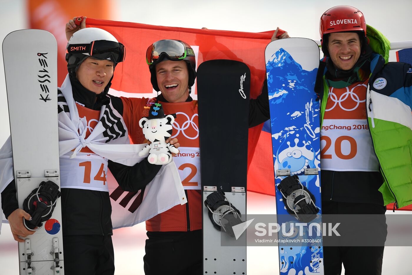 2018 Winter Olympics. Snowboarding. Men. Parallel giant slalom