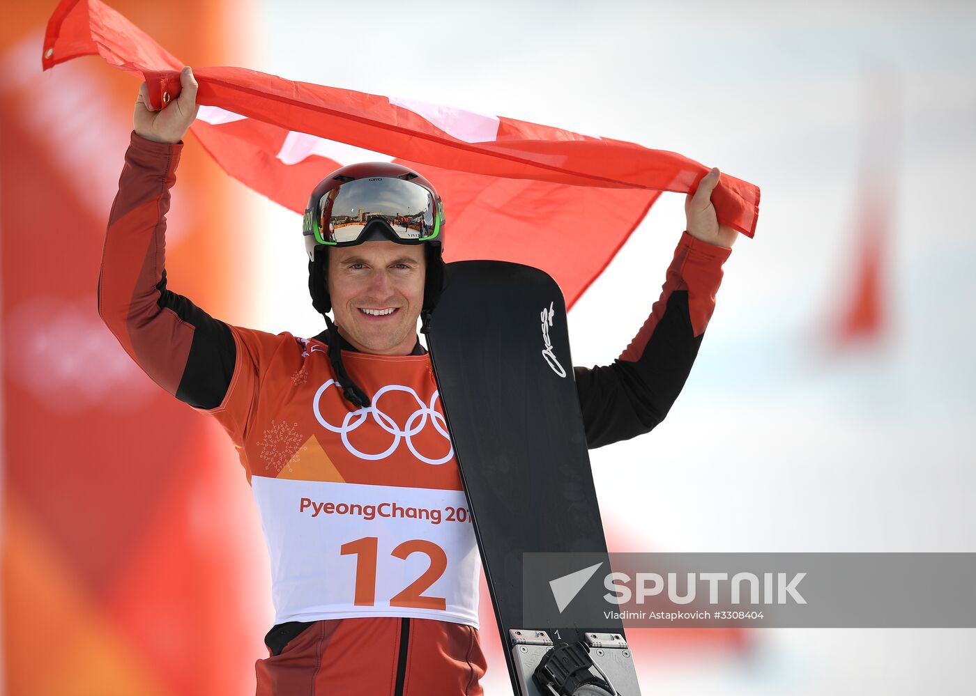 2018 Winter Olympics. Snowboarding. Men. Parallel giant slalom