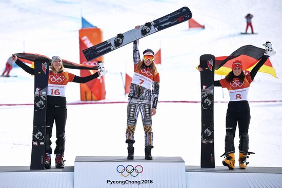 2018 Winter Olympics. Snowboarding. Women. Parallel giant slalom
