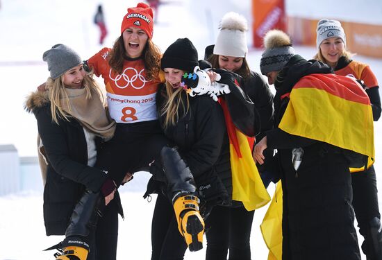 2018 Winter Olympics. Snowboarding. Women. Parallel giant slalom