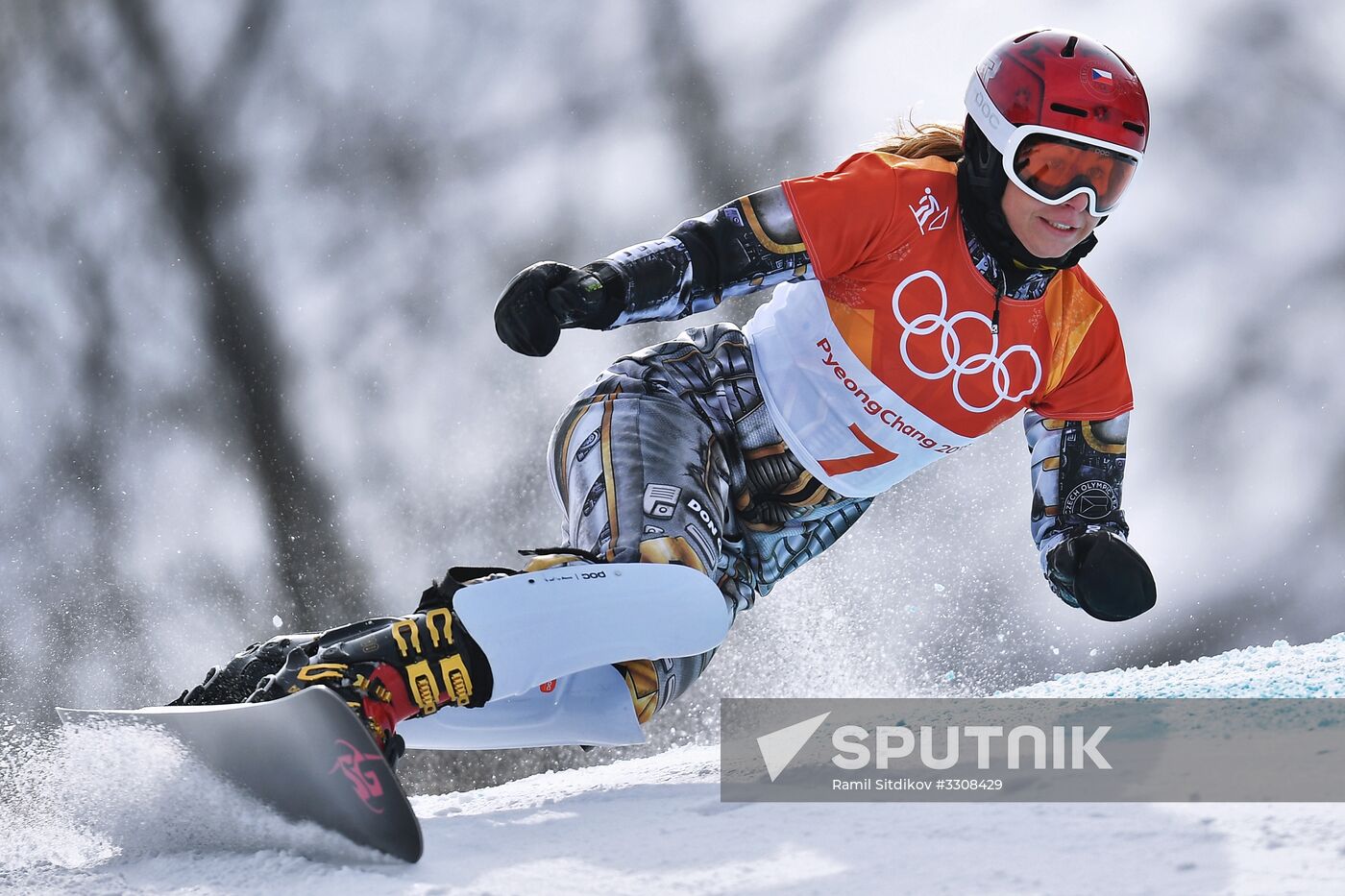 2018 Winter Olympics. Snowboarding. Women. Parallel giant slalom