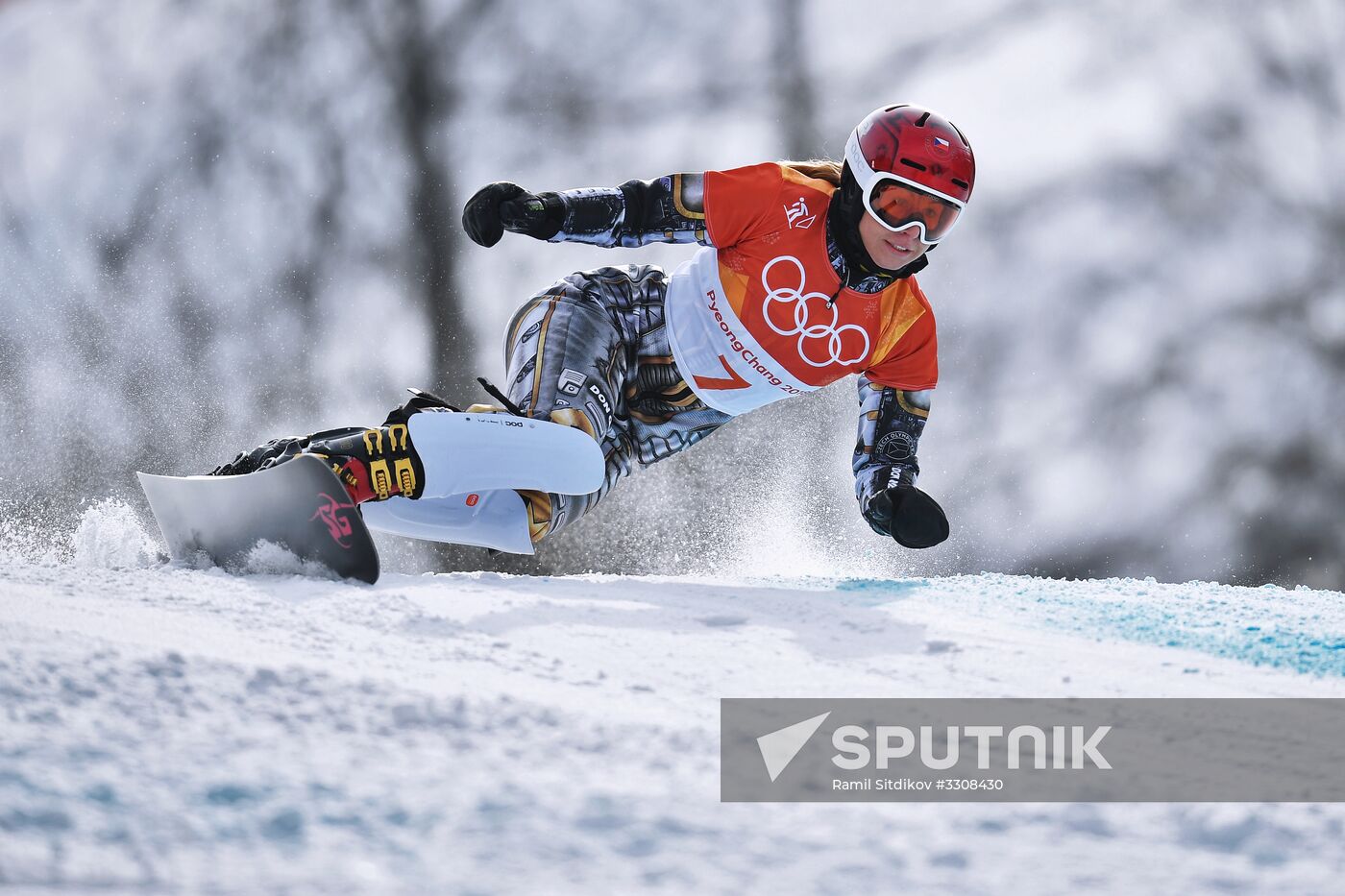 2018 Winter Olympics. Snowboarding. Women. Parallel giant slalom