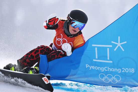 2018 Winter Olympics. Snowboarding. Women. Parallel giant slalom