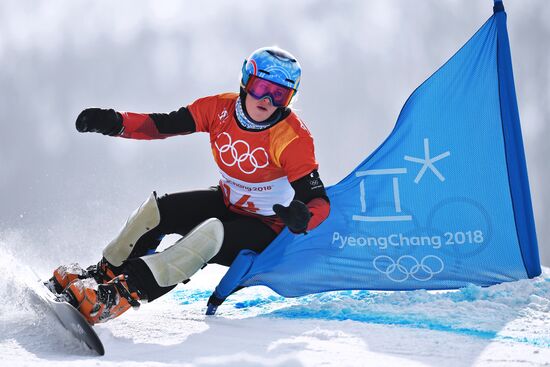2018 Winter Olympics. Snowboarding. Women. Parallel giant slalom
