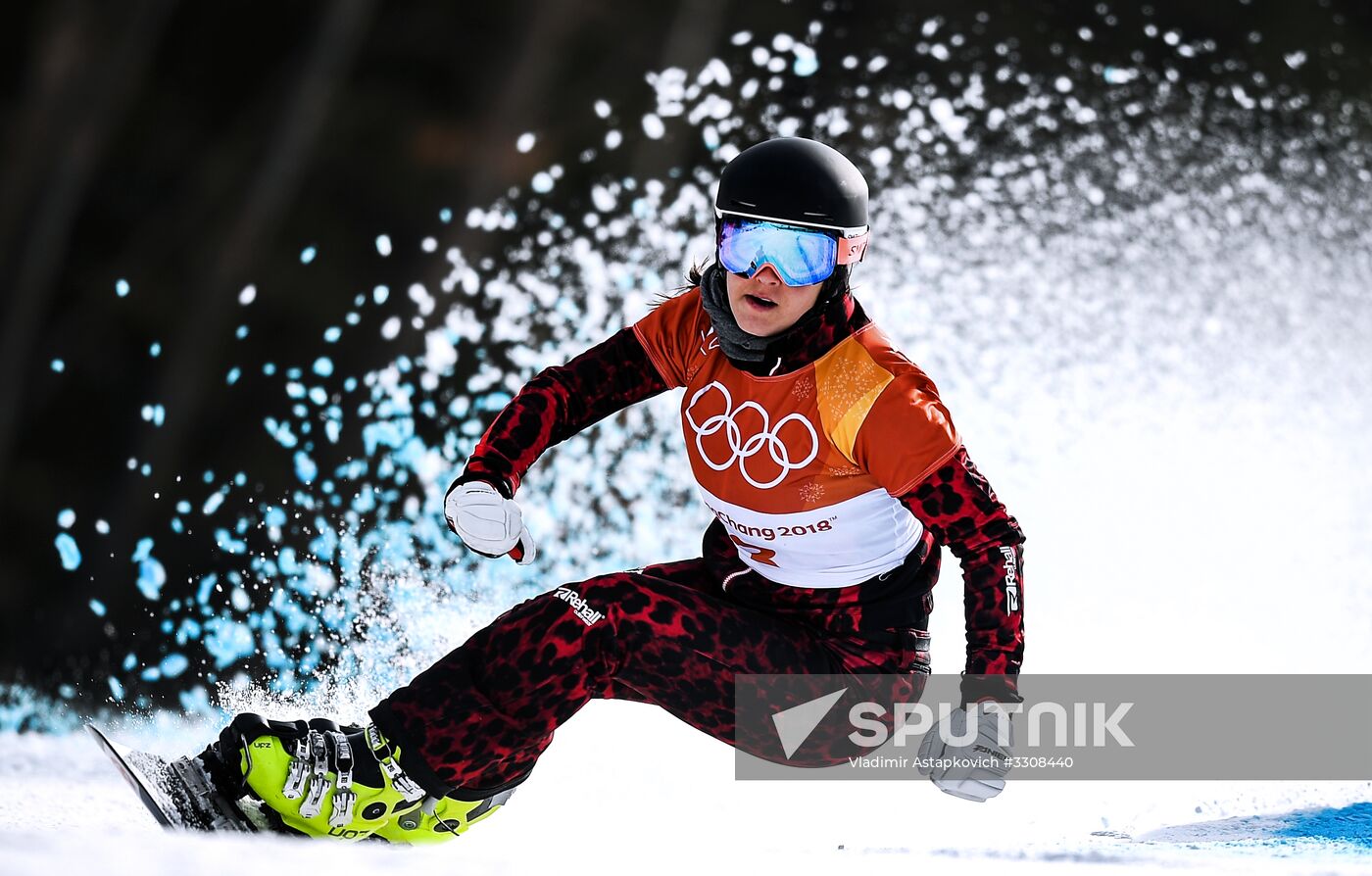 2018 Winter Olympics. Snowboarding. Women. Parallel giant slalom