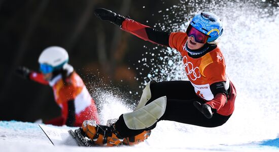 2018 Winter Olympics. Snowboarding. Women. Parallel giant slalom