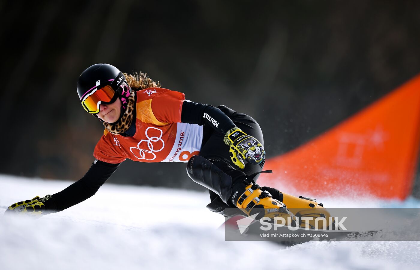 2018 Winter Olympics. Snowboarding. Women. Parallel giant slalom