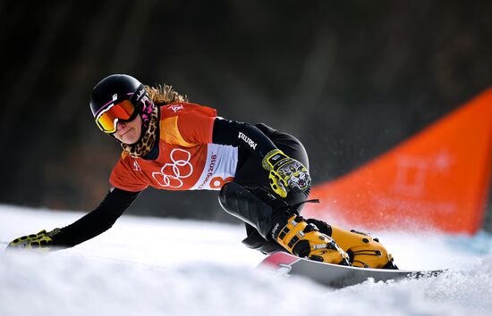 2018 Winter Olympics. Snowboarding. Women. Parallel giant slalom
