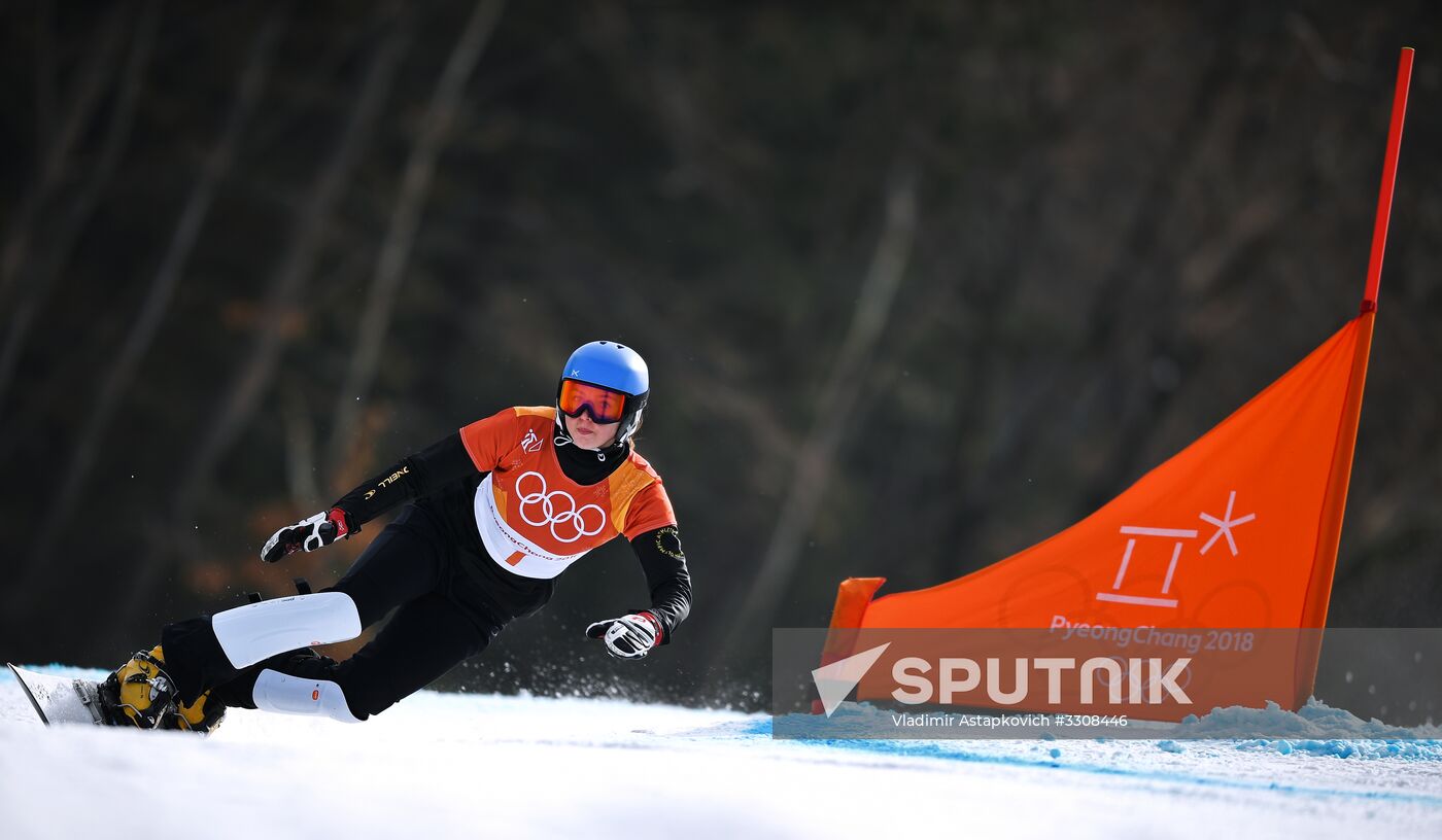 2018 Winter Olympics. Snowboarding. Women. Parallel giant slalom