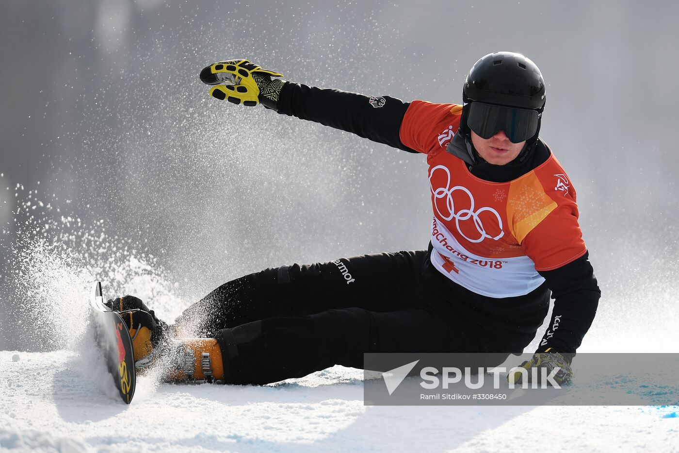 2018 Winter Olympics. Snowboarding. Men. Parallel giant slalom
