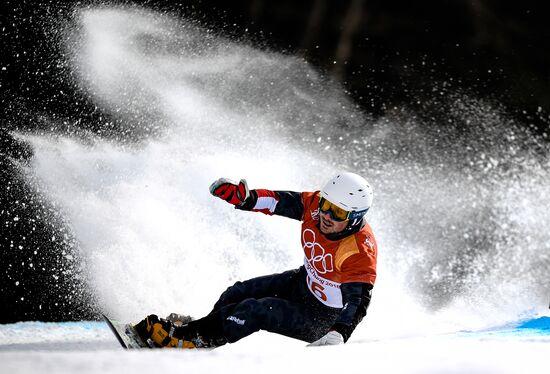 2018 Winter Olympics. Snowboarding. Men. Parallel giant slalom