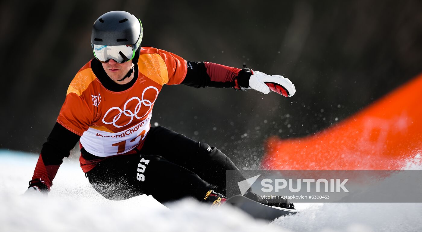 2018 Winter Olympics. Snowboarding. Men. Parallel giant slalom