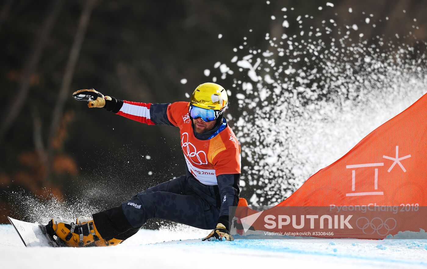2018 Winter Olympics. Snowboarding. Men. Parallel giant slalom