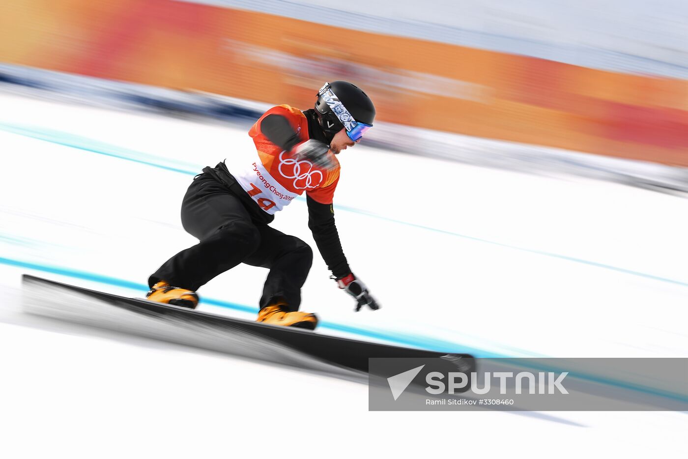 2018 Winter Olympics. Snowboarding. Men. Parallel giant slalom
