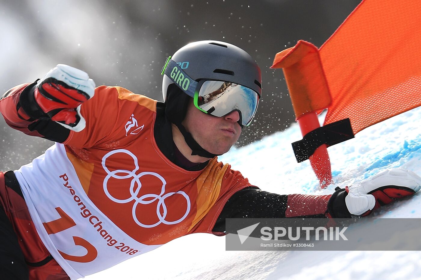 2018 Winter Olympics. Snowboarding. Men. Parallel giant slalom