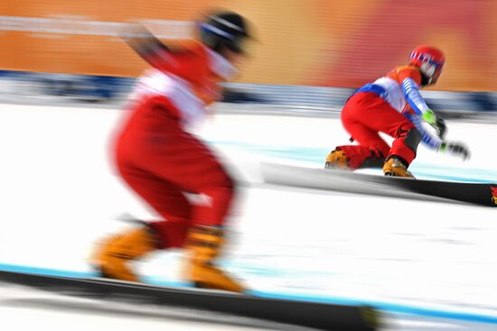 2018 Winter Olympics. Snowboarding. Men. Parallel giant slalom