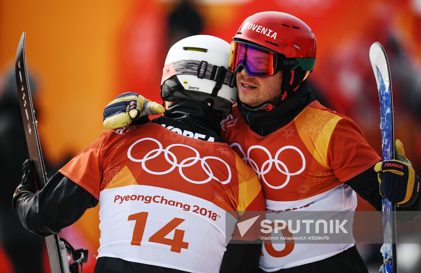 2018 Winter Olympics. Snowboarding. Men. Parallel giant slalom