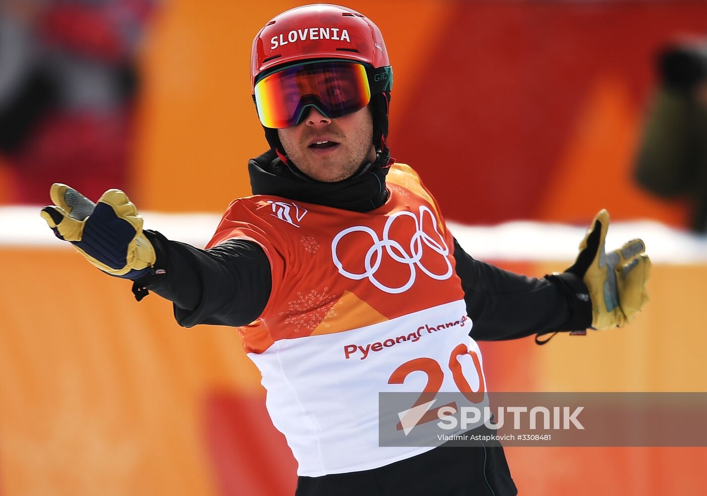2018 Winter Olympics. Snowboarding. Men. Parallel giant slalom