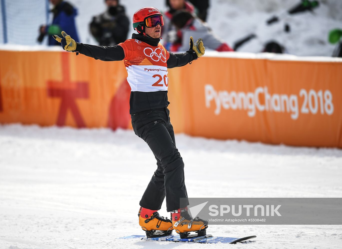2018 Winter Olympics. Snowboarding. Men. Parallel giant slalom