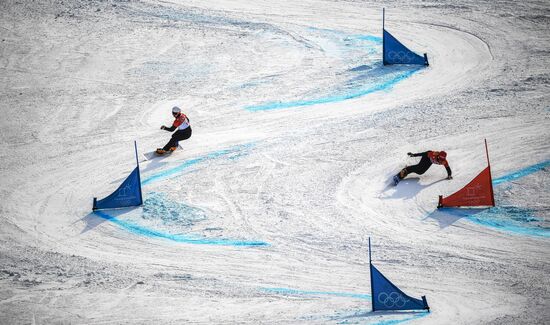 2018 Winter Olympics. Snowboarding. Men. Parallel giant slalom