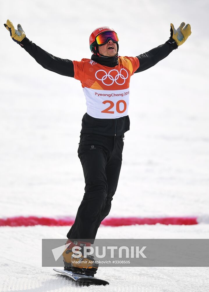 2018 Winter Olympics. Snowboarding. Men. Parallel giant slalom