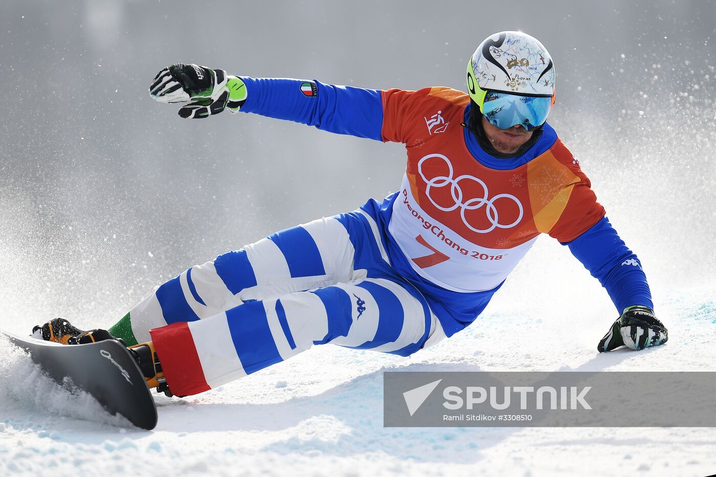 2018 Winter Olympics. Snowboarding. Men. Parallel giant slalom