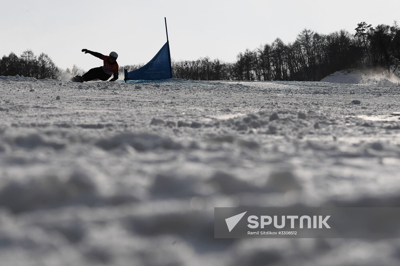 2018 Winter Olympics. Snowboarding. Men. Parallel giant slalom