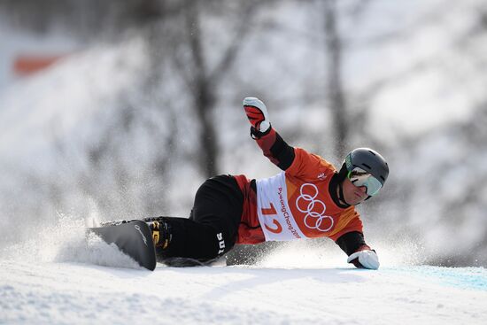 2018 Winter Olympics. Snowboarding. Men. Parallel giant slalom
