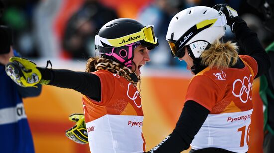 2018 Winter Olympics. Snowboarding. Women. Parallel giant slalom