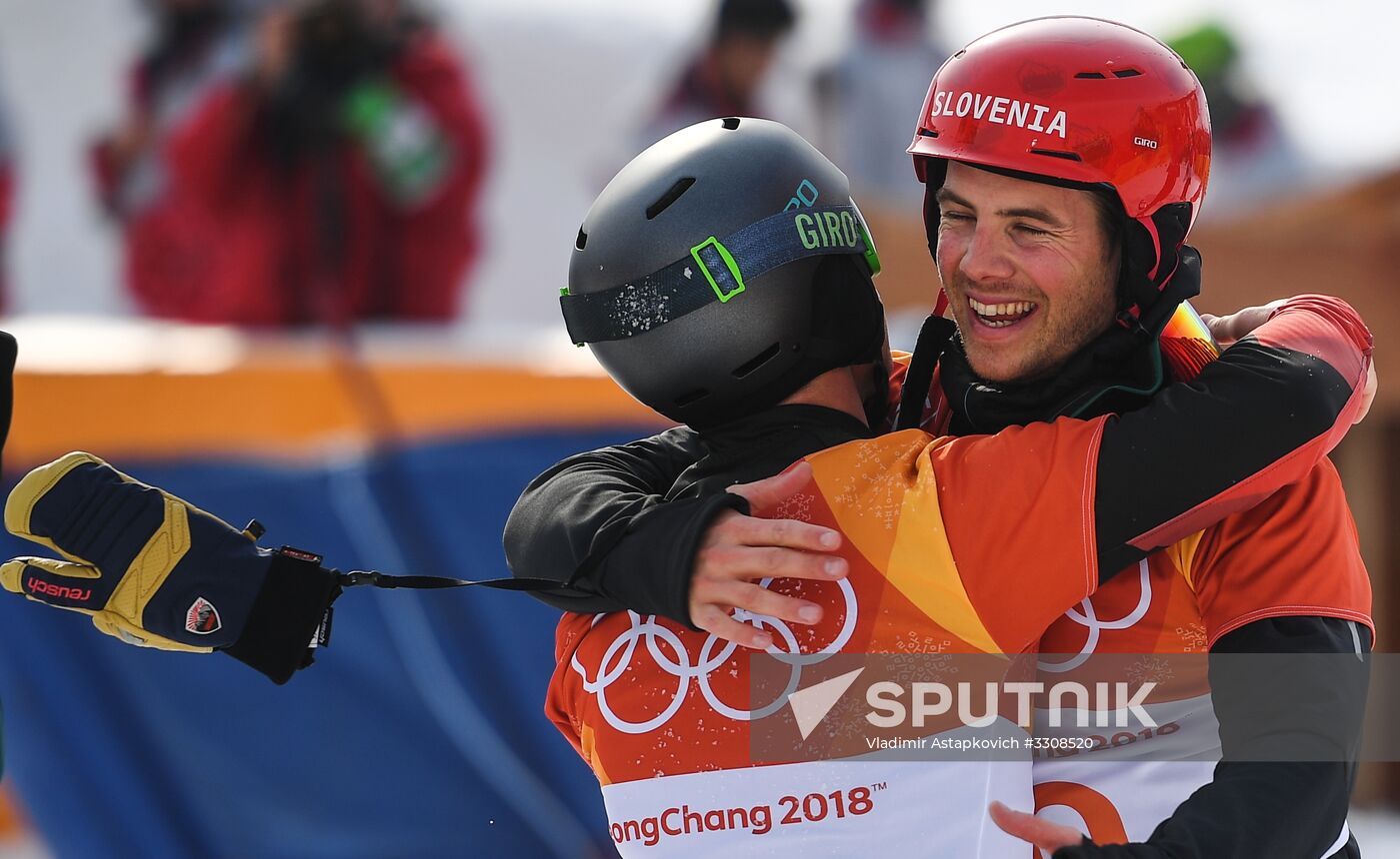 2018 Winter Olympics. Snowboarding. Men. Parallel giant slalom