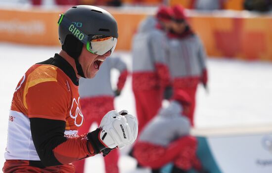 2018 Winter Olympics. Snowboarding. Men. Parallel giant slalom