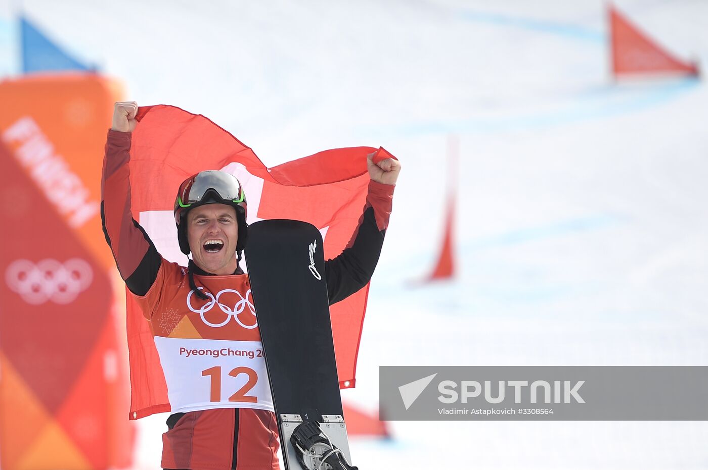2018 Winter Olympics. Snowboarding. Men. Parallel giant slalom