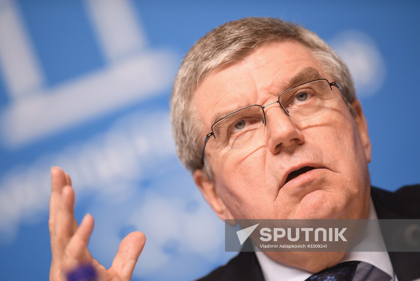IOC President Thomas Bach holds news conference