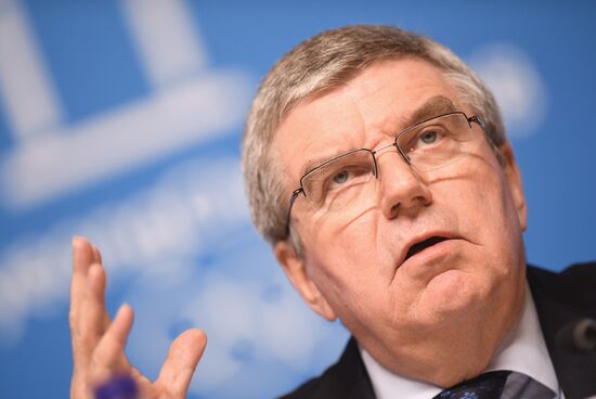 IOC President Thomas Bach holds news conference