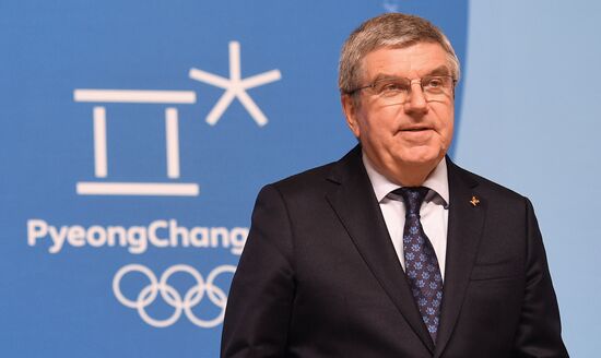 IOC President Thomas Bach holds news conference