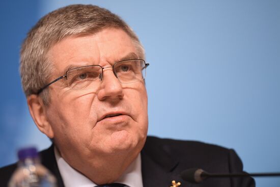 IOC President Thomas Bach holds news conference