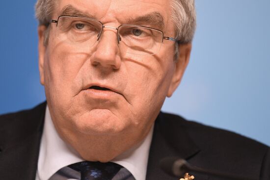 IOC President Thomas Bach holds news conference