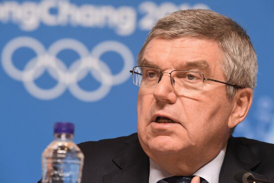 IOC President Thomas Bach holds news conference