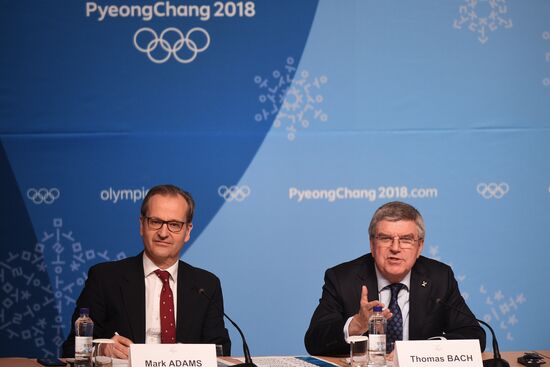 IOC President Thomas Bach holds news conference