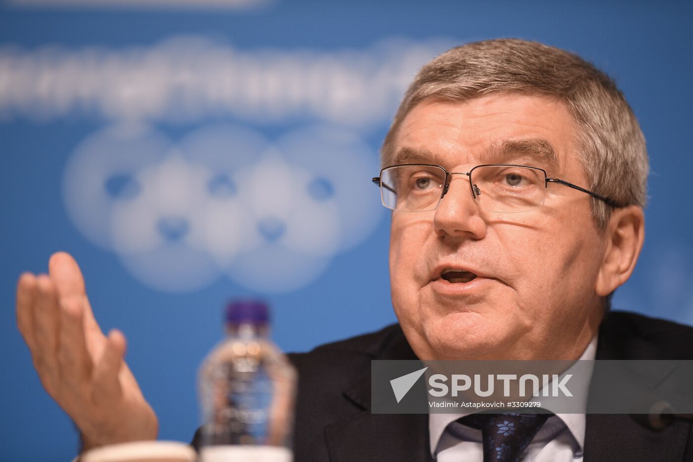 IOC President Thomas Bach holds news conference