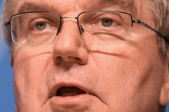 IOC President Thomas Bach holds news conference