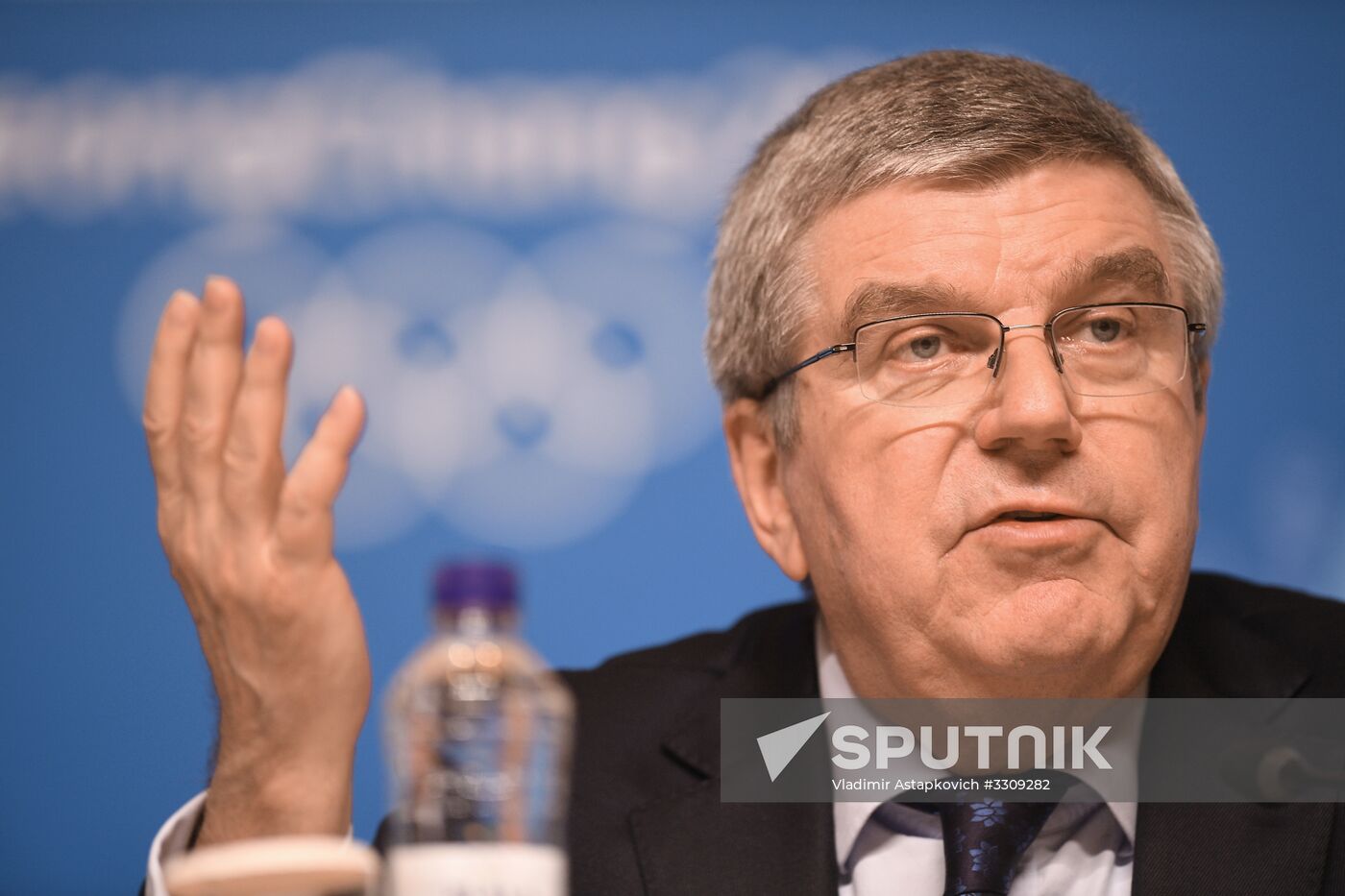 IOC President Thomas Bach holds news conference