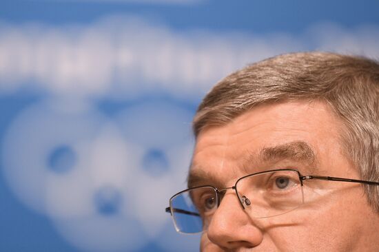 IOC President Thomas Bach holds news conference