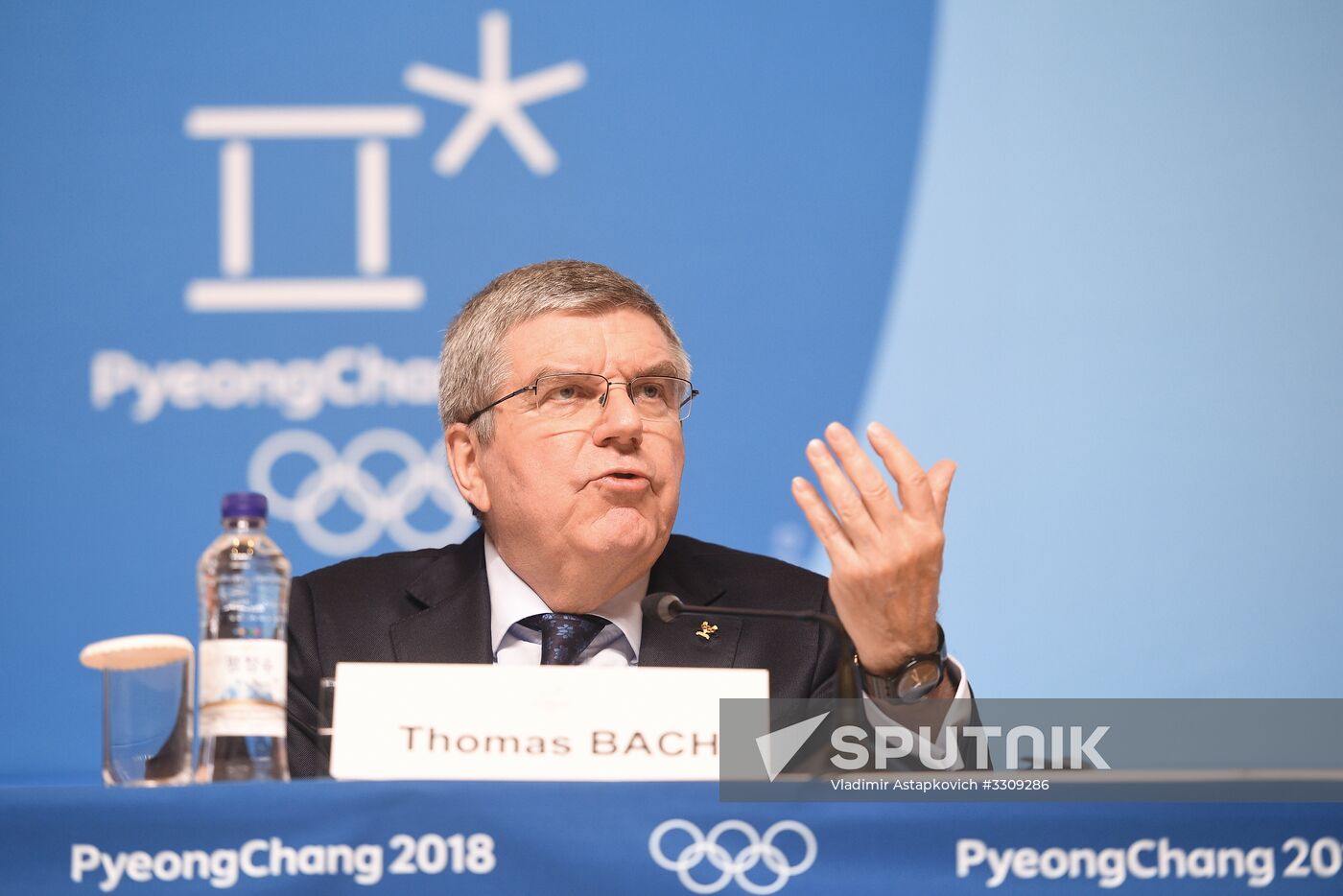 IOC President Thomas Bach holds news conference