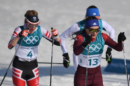 2018 Winter Olympics. Cross-country skiing. Women. Mass start race. 30 km