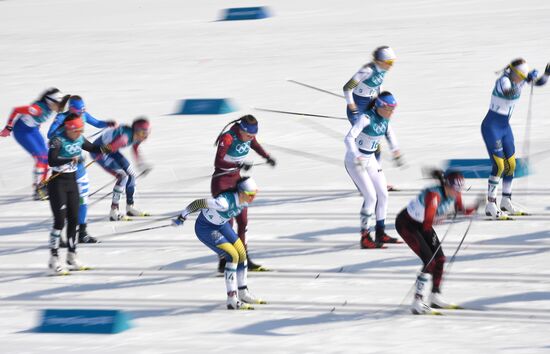 2018 Winter Olympics. Cross-country skiing. Women. Mass start race. 30 km