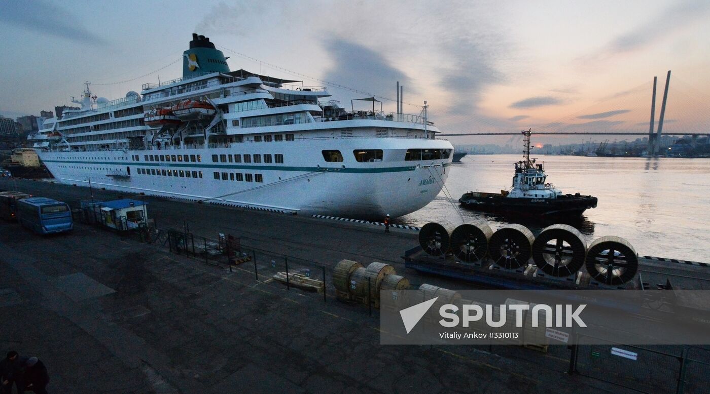 Cruise ship MS Amadea arrives in Vladivostok