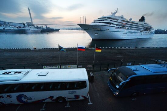 Cruise ship MS Amadea arrives in Vladivostok