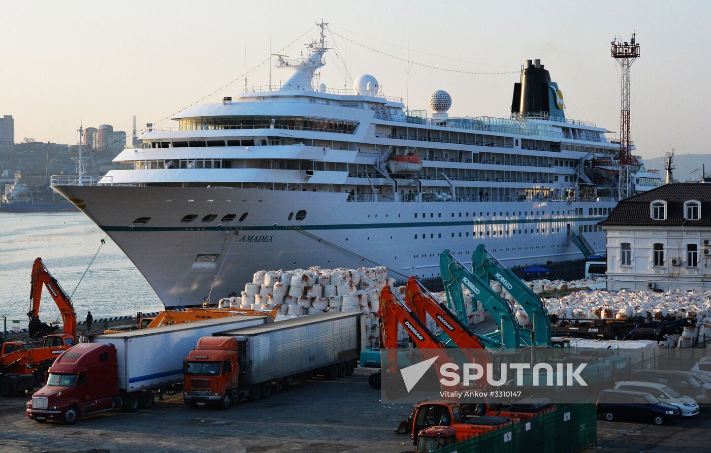 Cruise ship MS Amadea arrives in Vladivostok