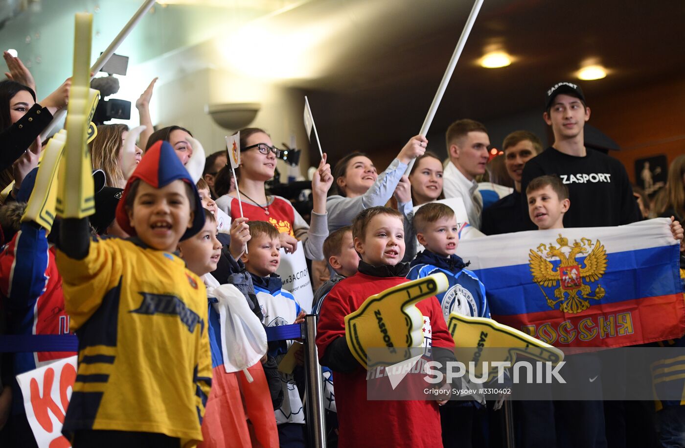 Russian 2018 Olympians are welcomed home